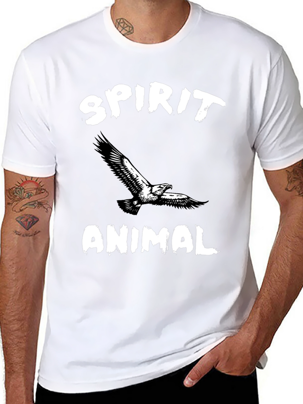 Spirit Animal Eagle Graphic Black T-Shirt