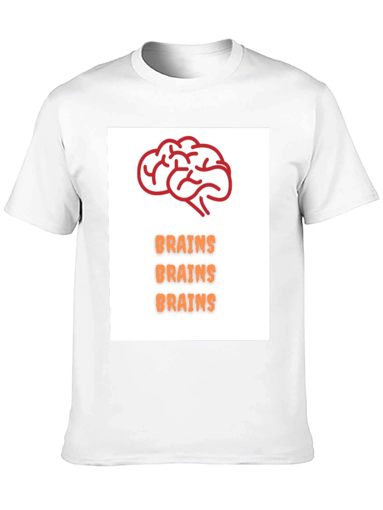 Brains T-Shirt - Black Crew Neck Tee