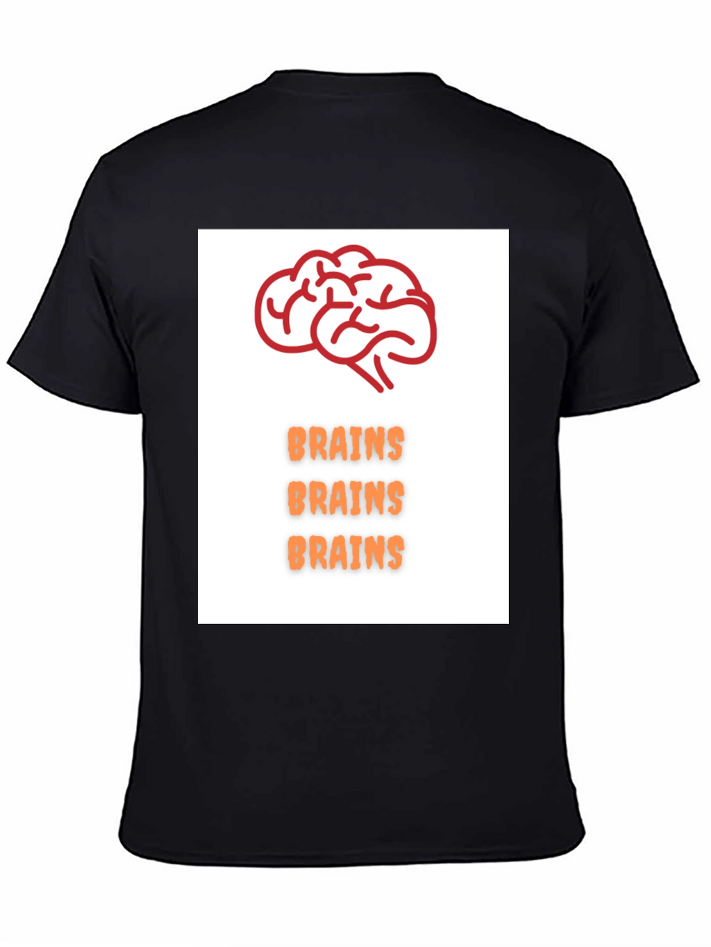 Brains T-Shirt - Black Crew Neck Tee