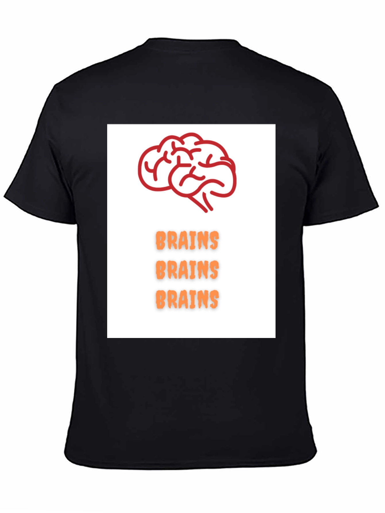 Brains T-Shirt - Black Crew Neck Tee