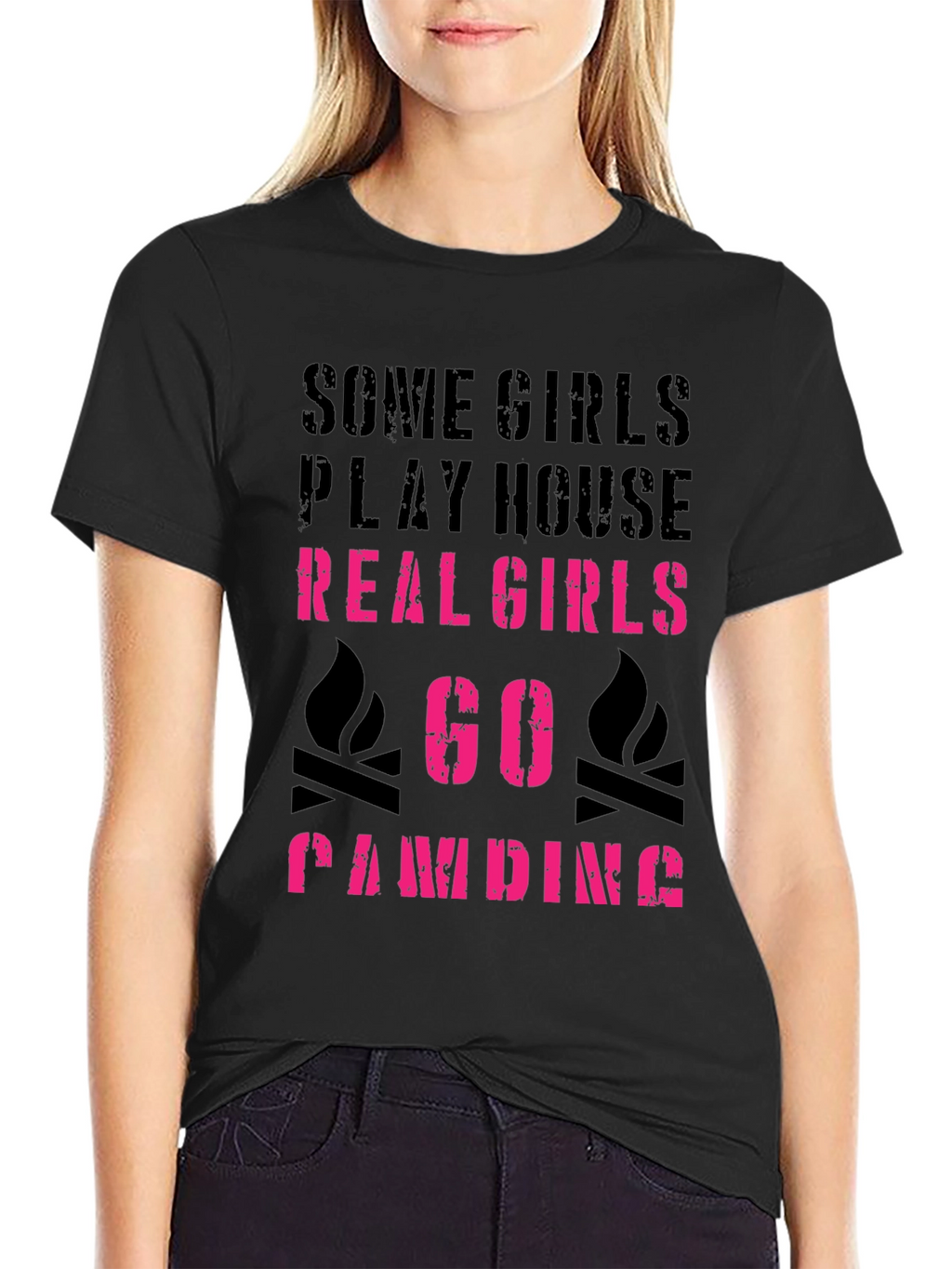 Real Girls Go Camping Graphic Tee