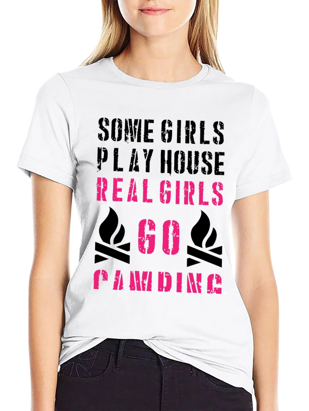 Real Girls Go Camping Graphic Tee