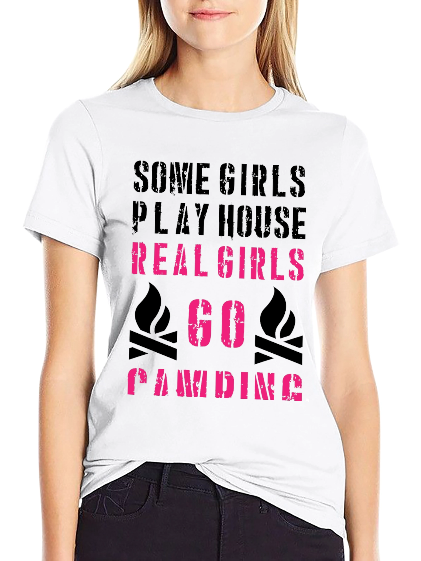 Real Girls Go Camping Graphic Tee