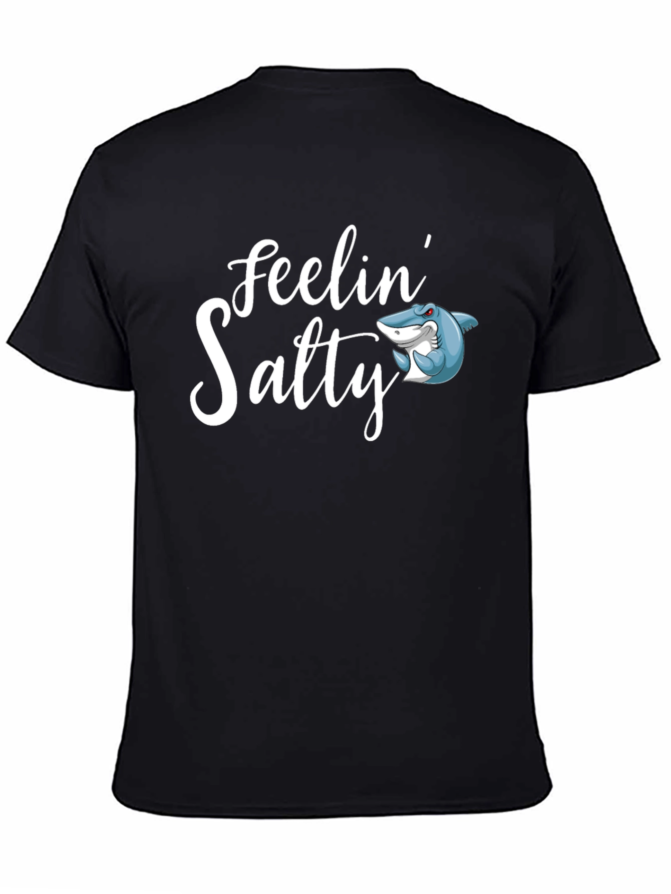 Feelin Salty Shark Graphic Tee - Mens Black T-Shirt