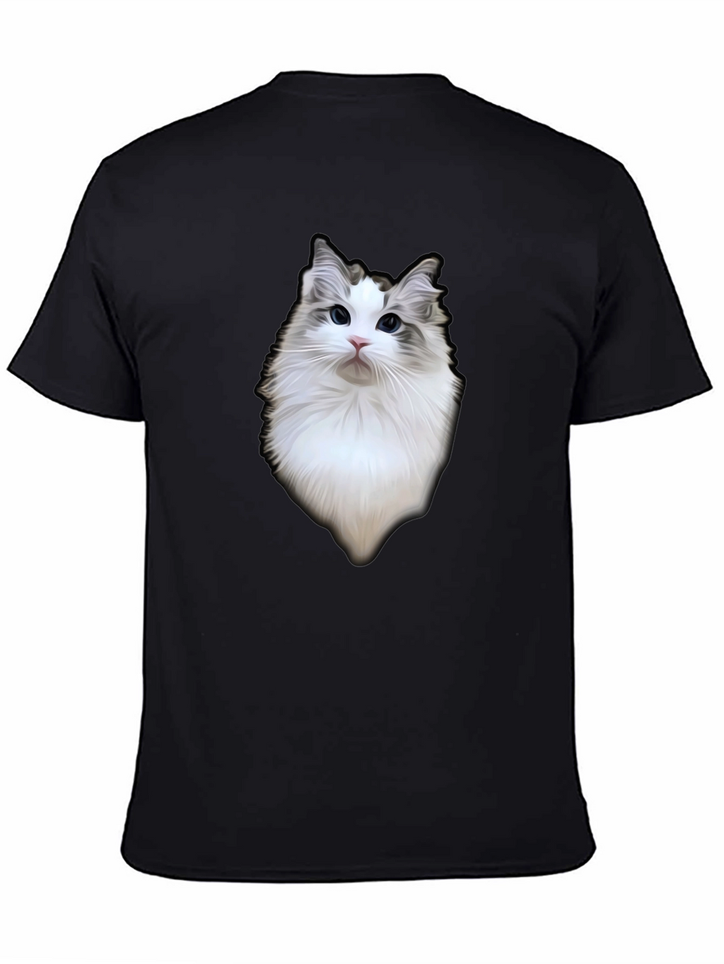 Cat Portrait Black T-Shirt