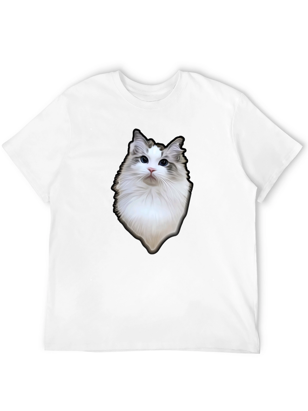 Cat Portrait Black T-Shirt