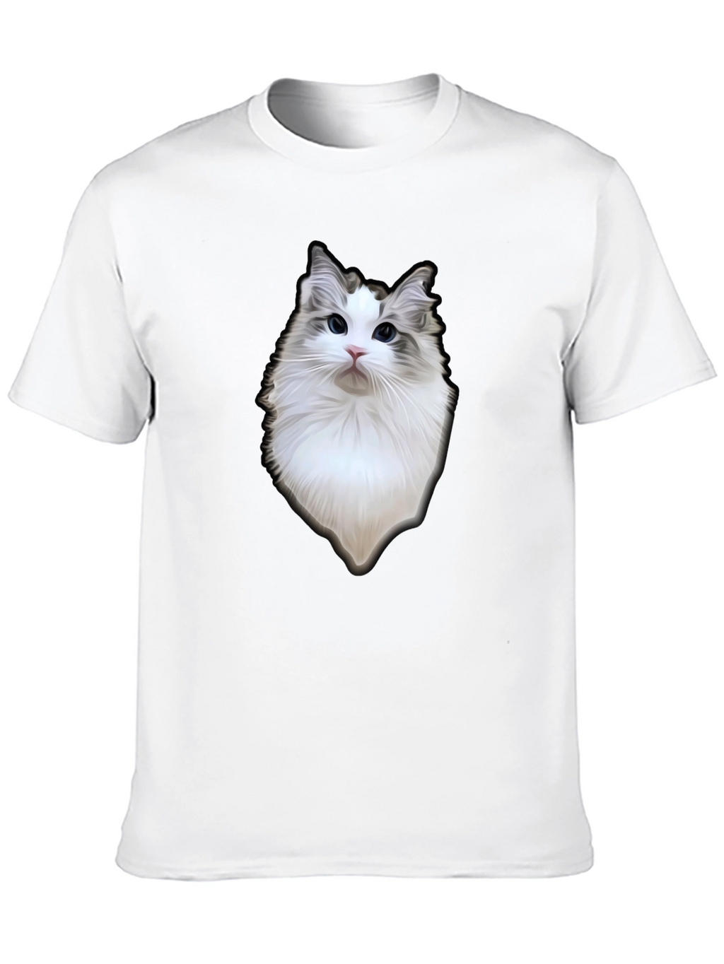 Cat Portrait Black T-Shirt