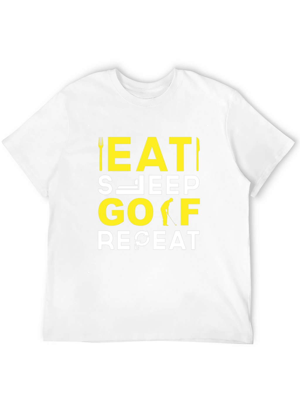 Eat Sleep Golf Repeat T-Shirt | Funny Golfer Tee