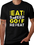 Eat Sleep Golf Repeat T-Shirt | Funny Golfer Tee