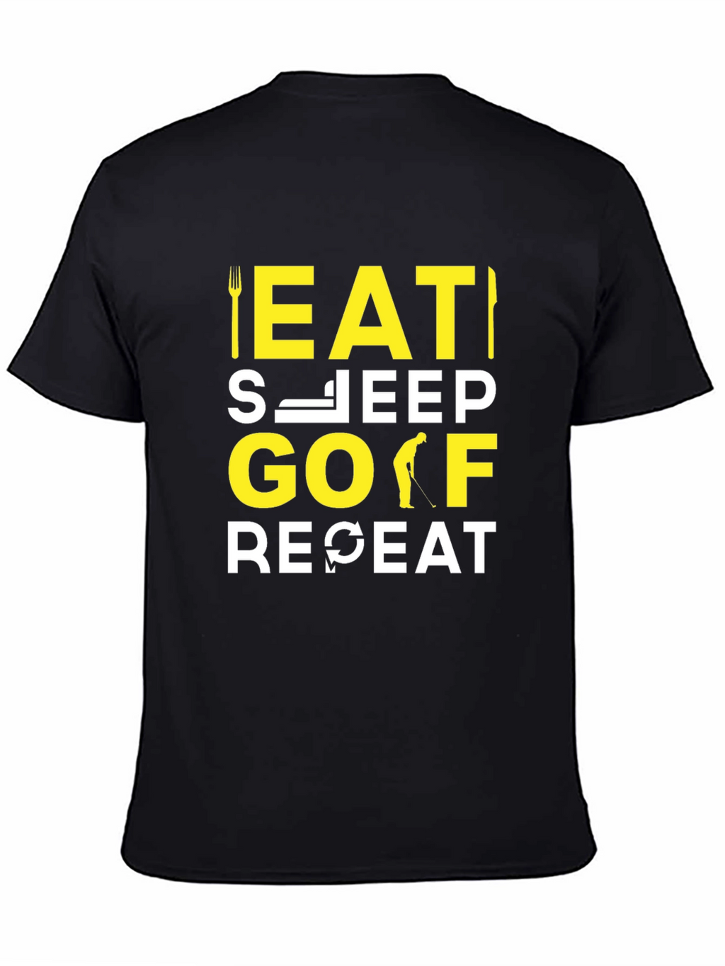 Eat Sleep Golf Repeat T-Shirt | Funny Golfer Tee