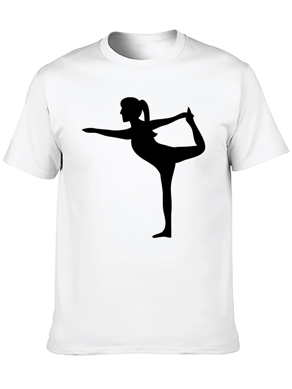 Yoga Pose Graphic Tee - Black Cotton Shirt
