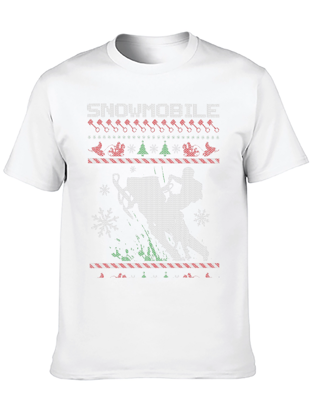 Snowmobile Ugly Christmas Sweater Style T-Shirt