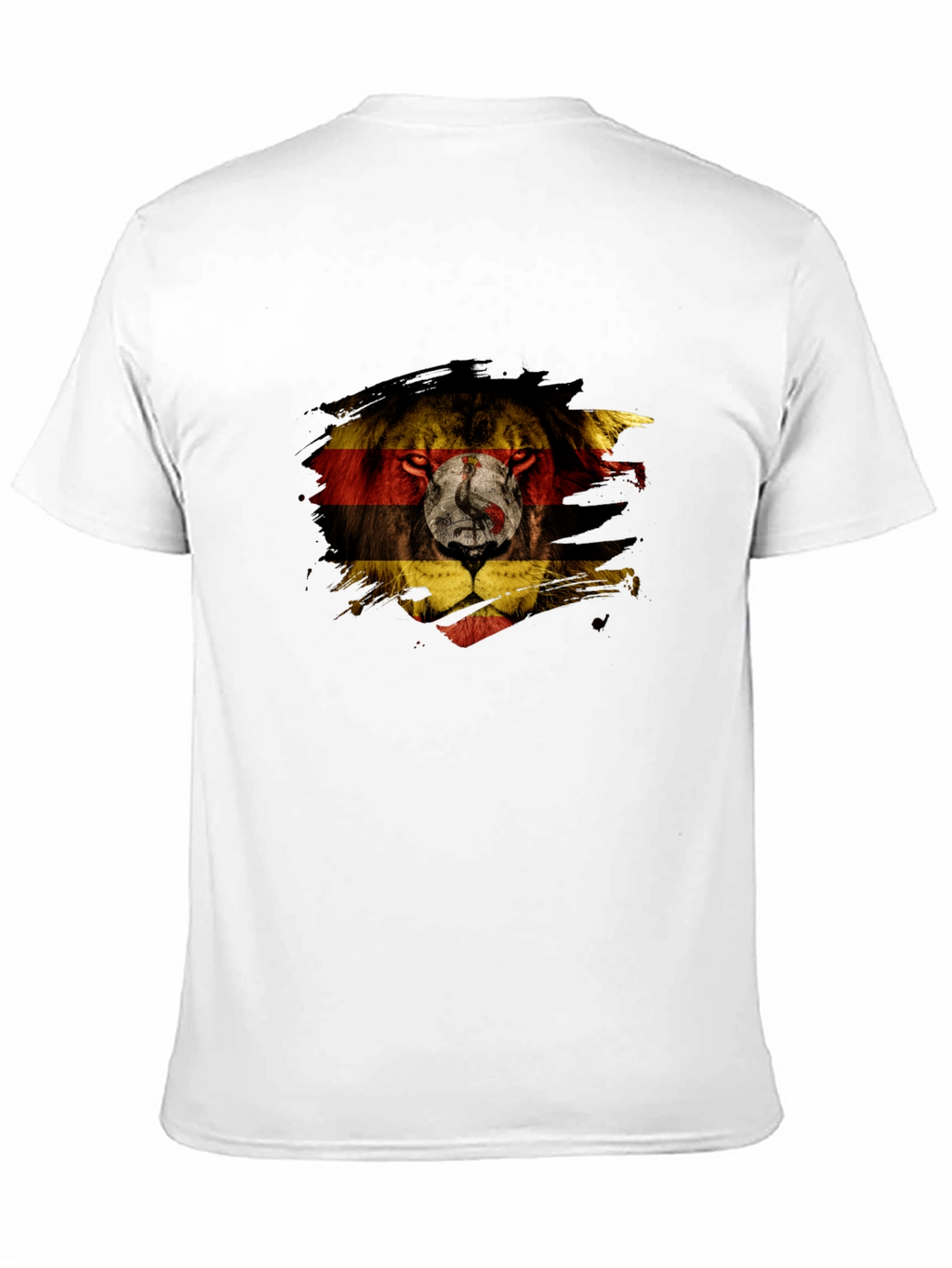 Uganda Flag Lion Graphic Tee - Black