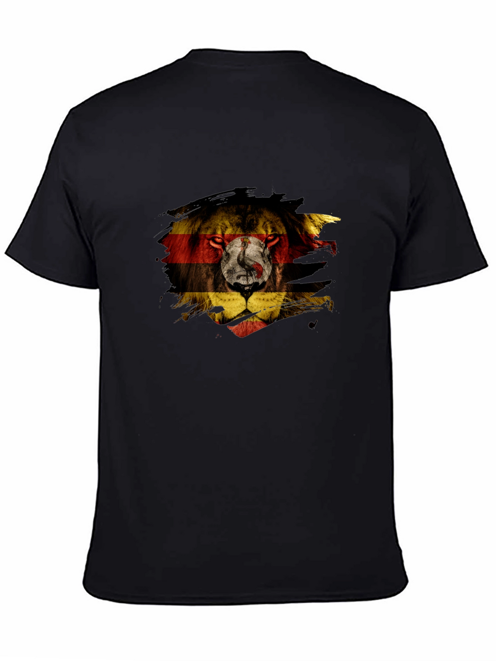 Uganda Flag Lion Graphic Tee - Black