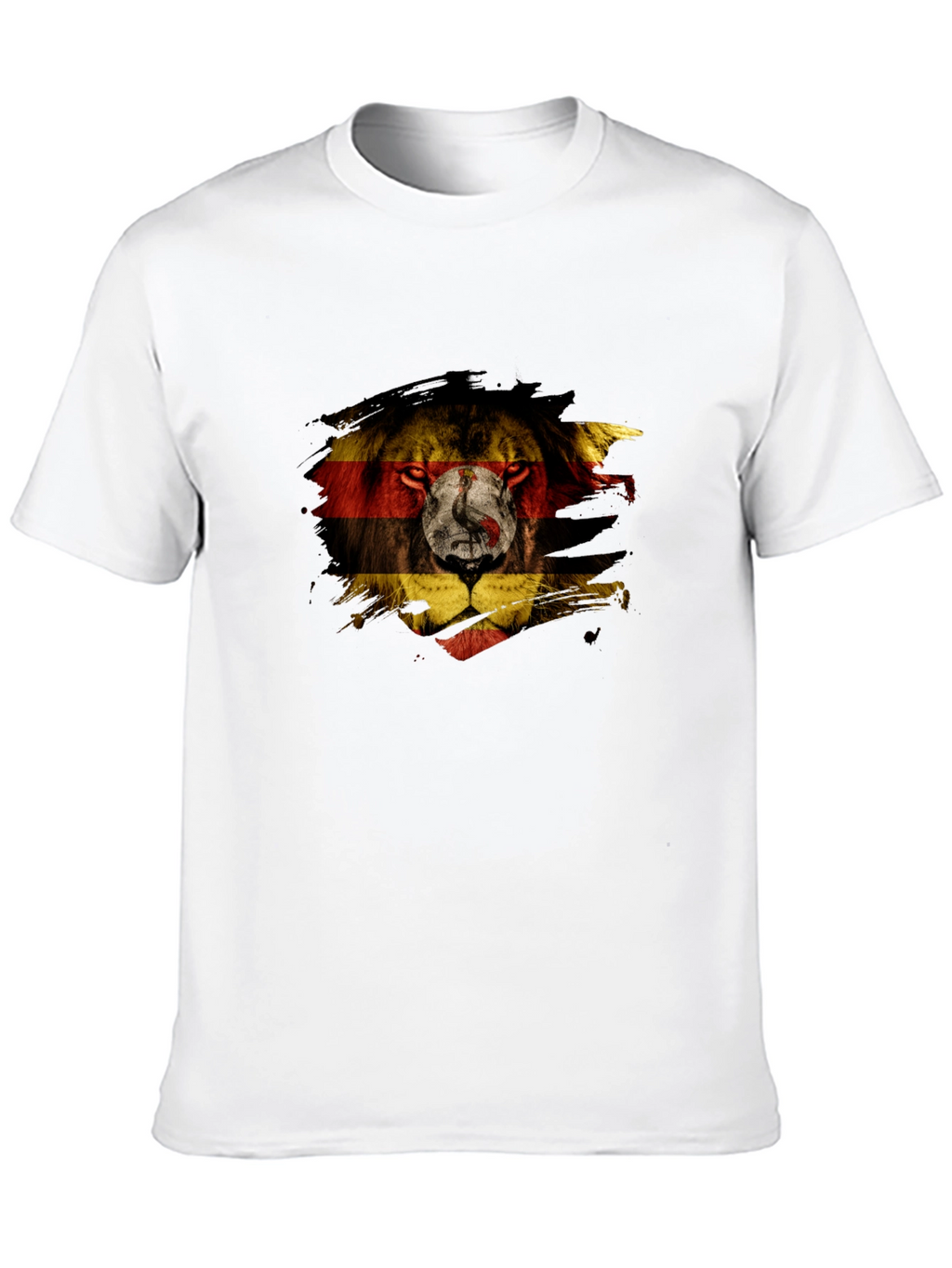 Uganda Flag Lion Graphic Tee - Black