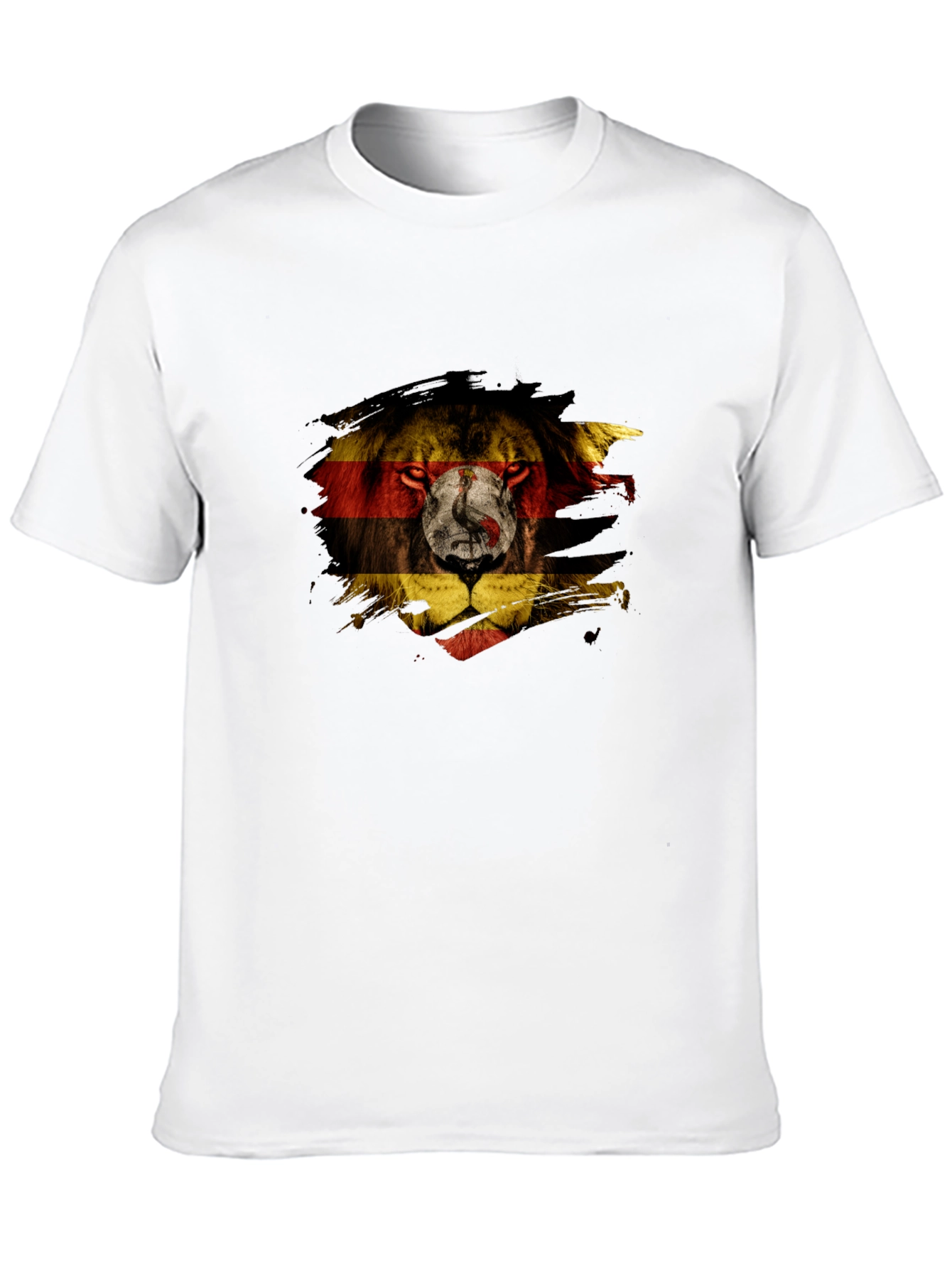 Uganda Flag Lion Graphic Tee - Black