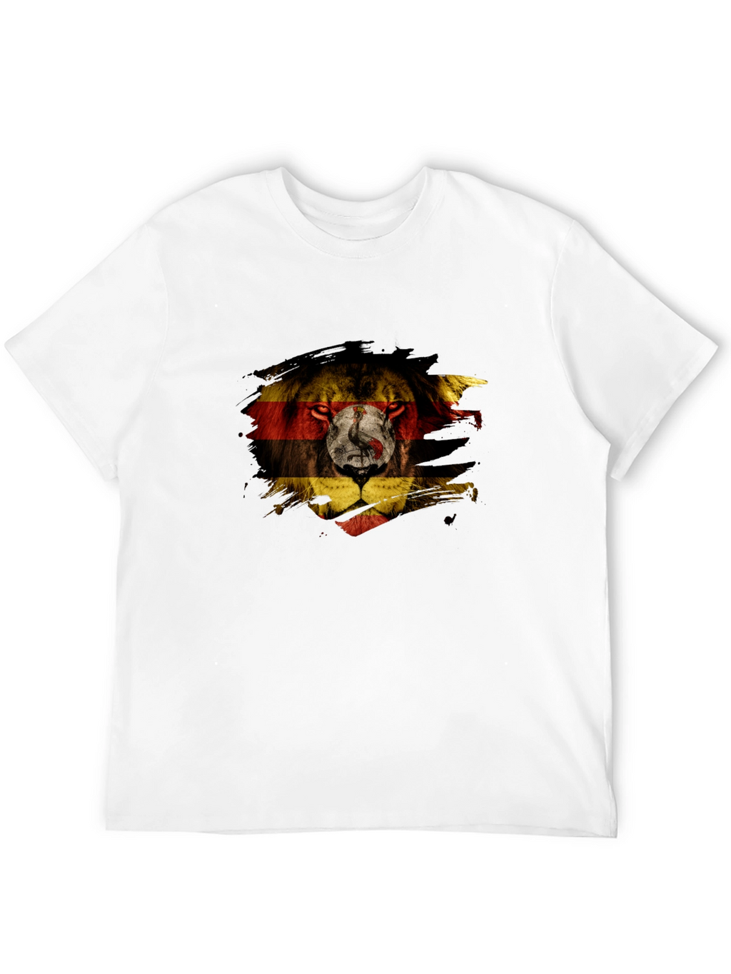 Uganda Flag Lion Graphic Tee - Black