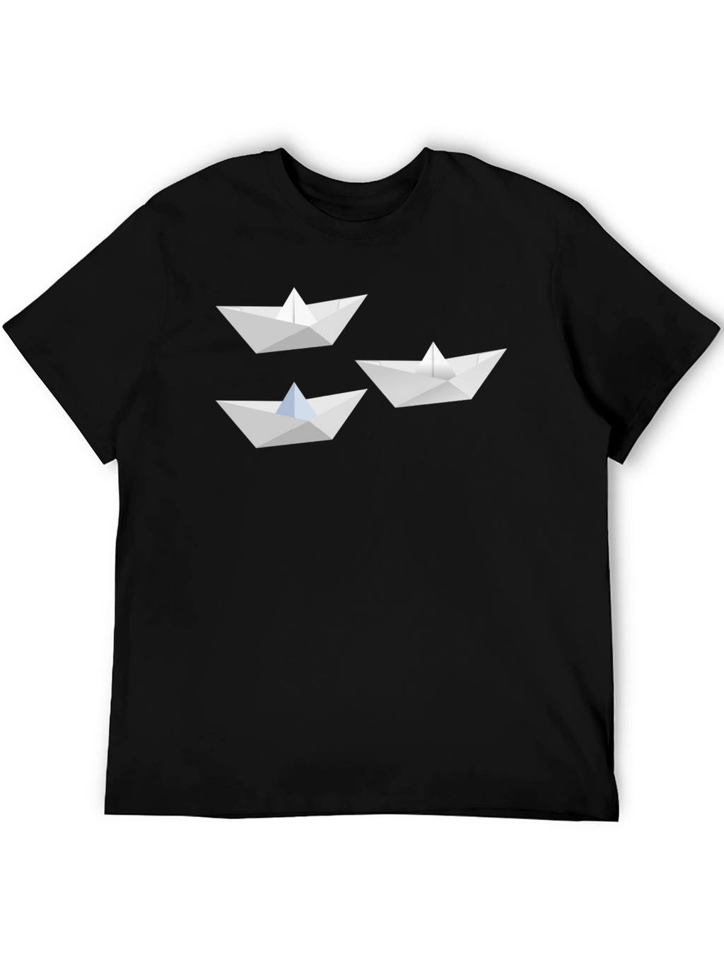 Paper Boat Graphic Tee - Black Cotton Blend