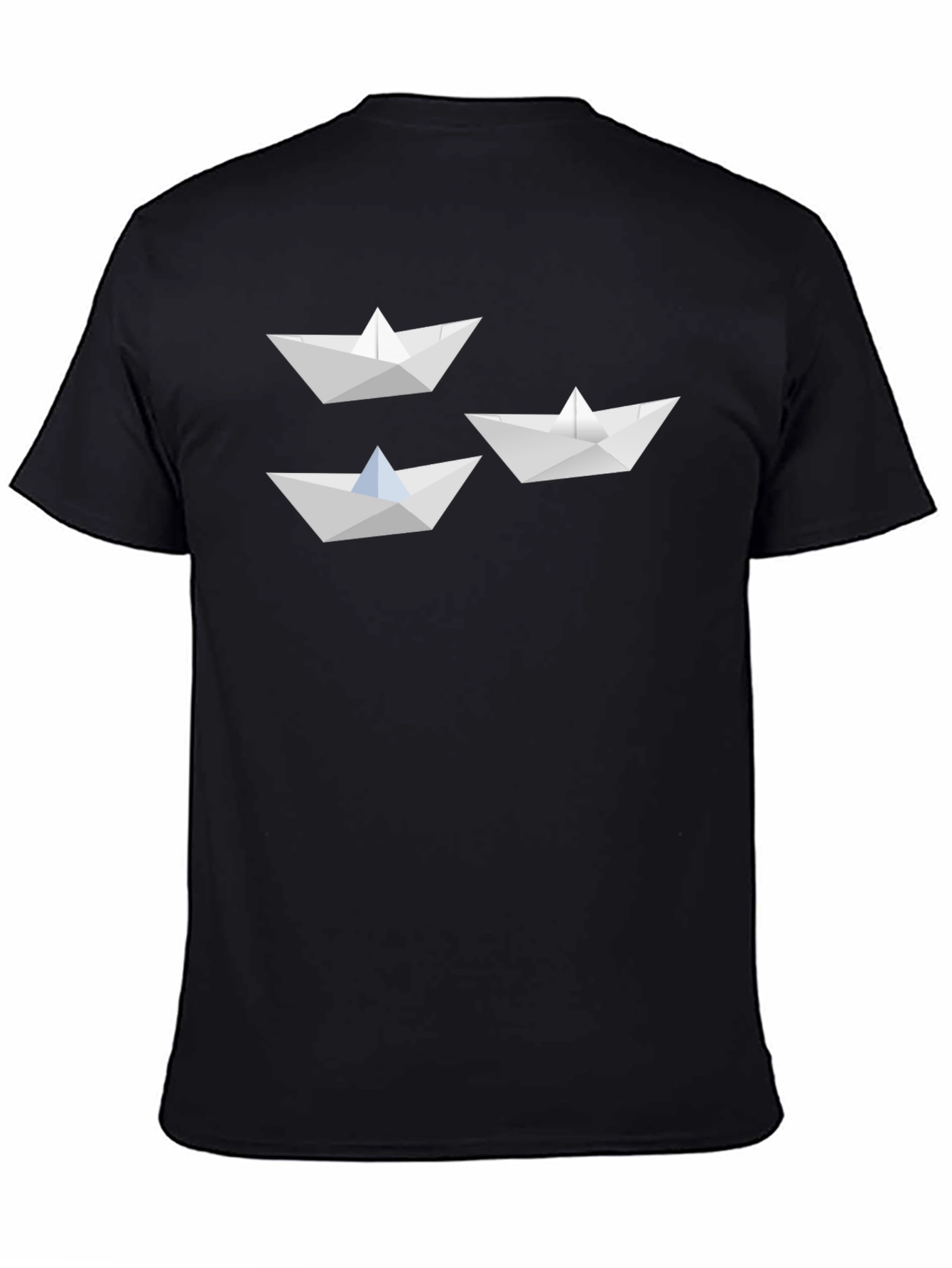 Paper Boat Graphic Tee - Black Cotton Blend