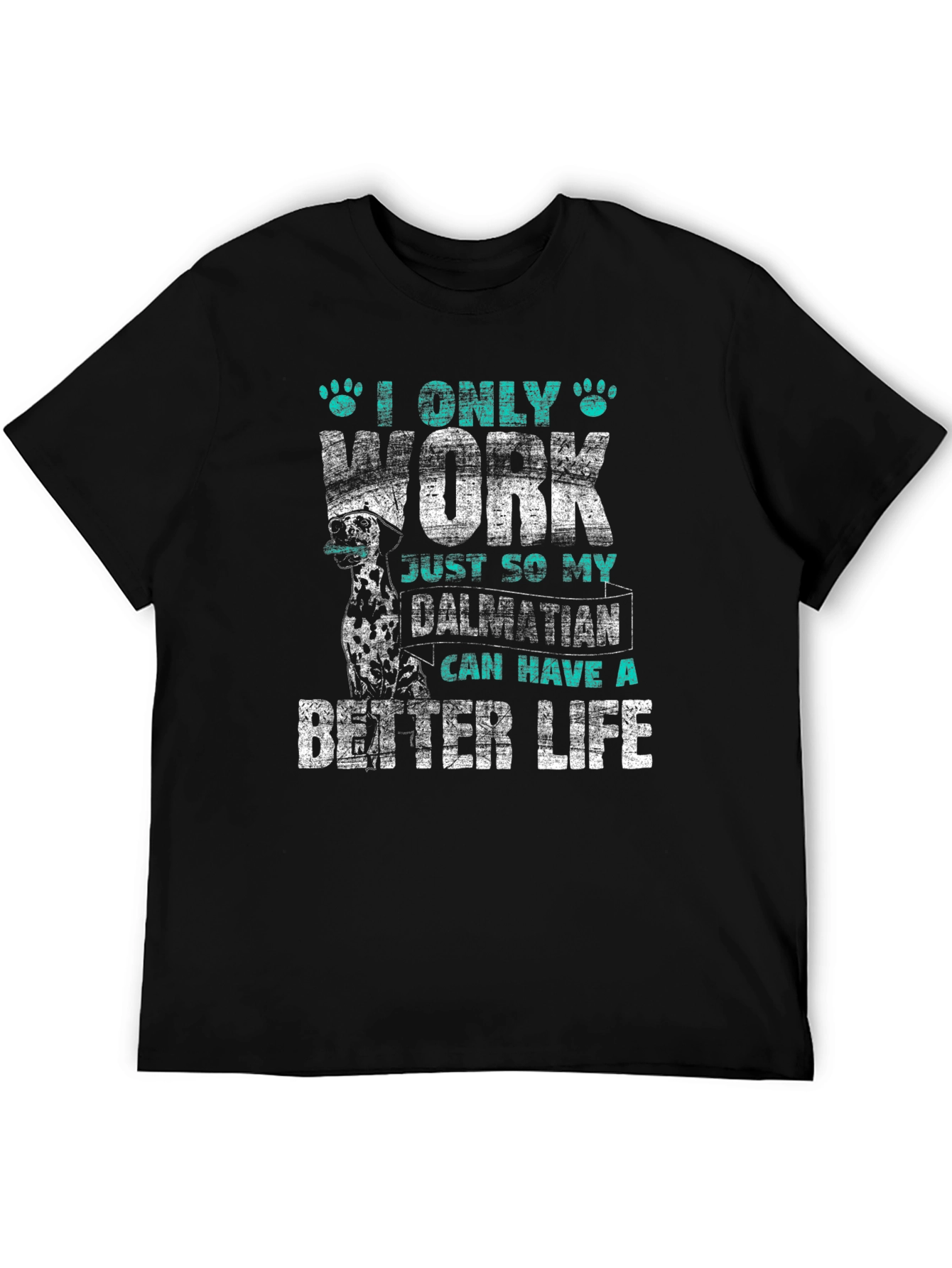 Dalmatian Lover T-Shirt – “I Work for My Dog” Funny Graphic Tee