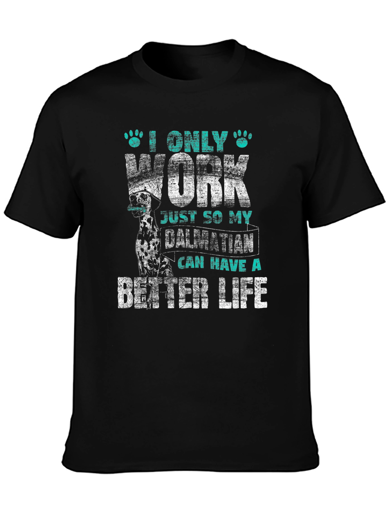 Dalmatian Lover T-Shirt – “I Work for My Dog” Funny Graphic Tee