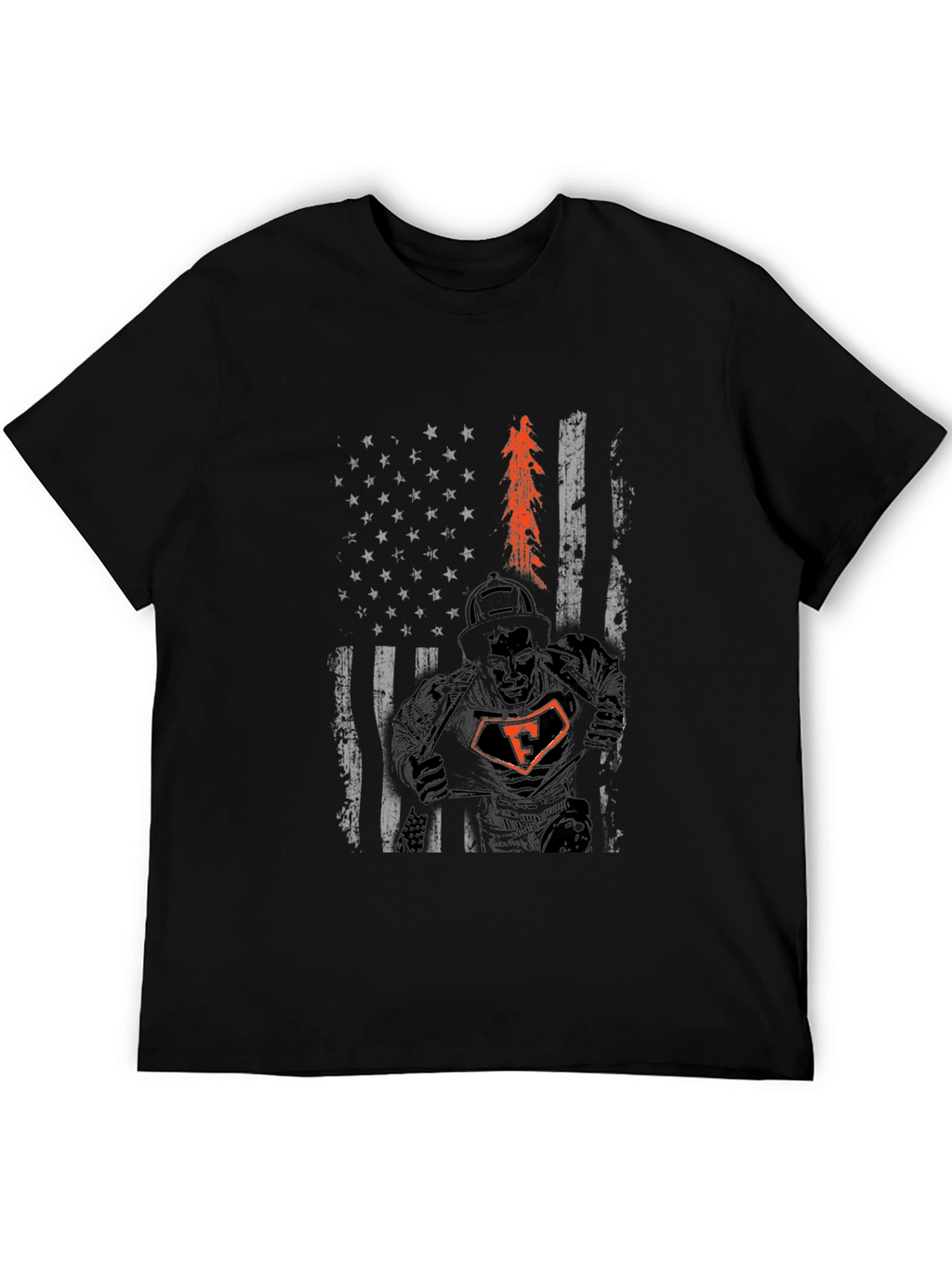 Firefighter American Flag T-Shirt
