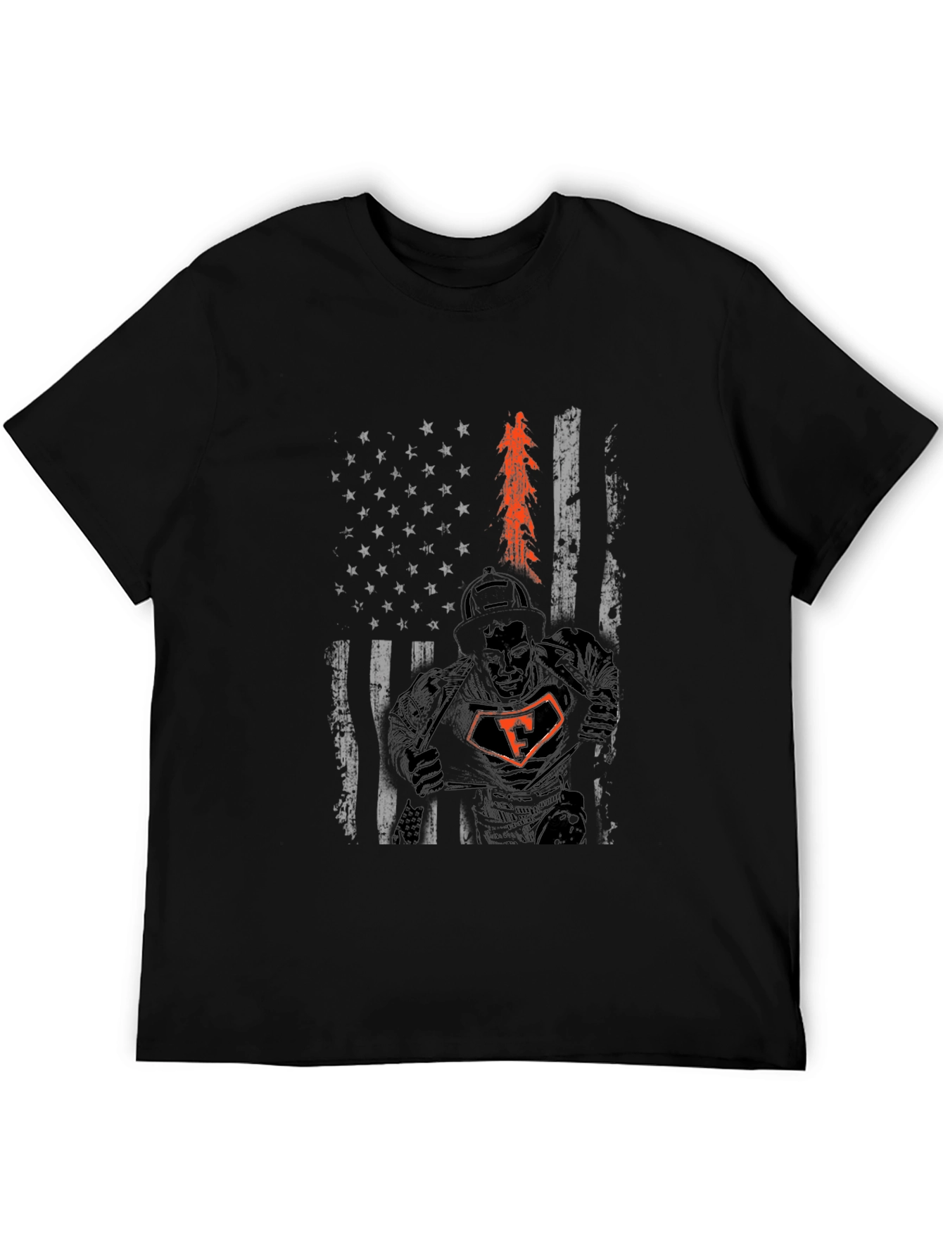 Firefighter American Flag T-Shirt