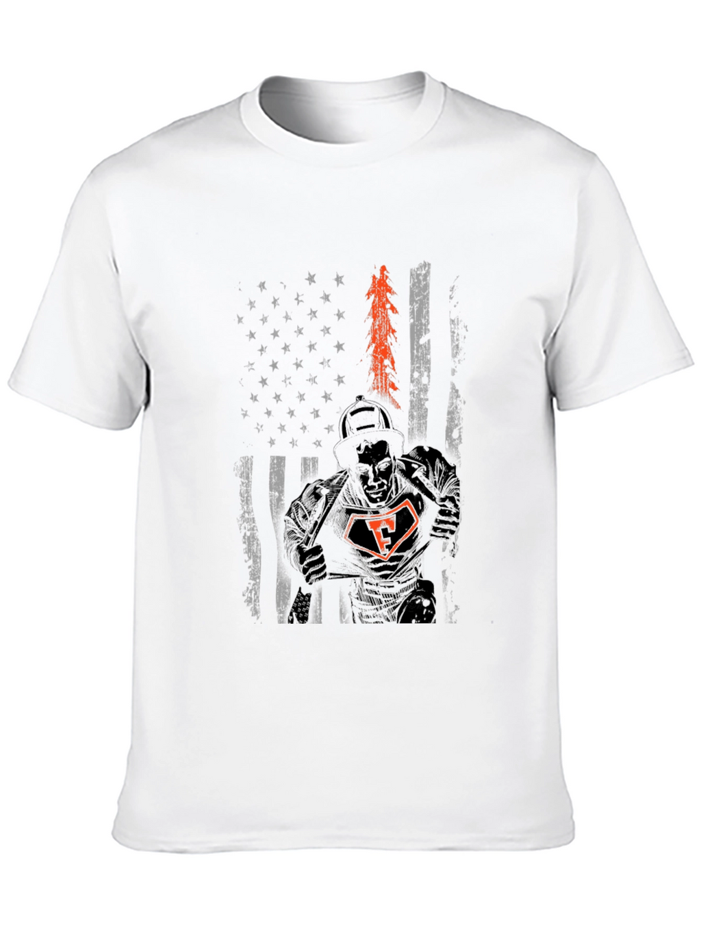 Firefighter American Flag T-Shirt