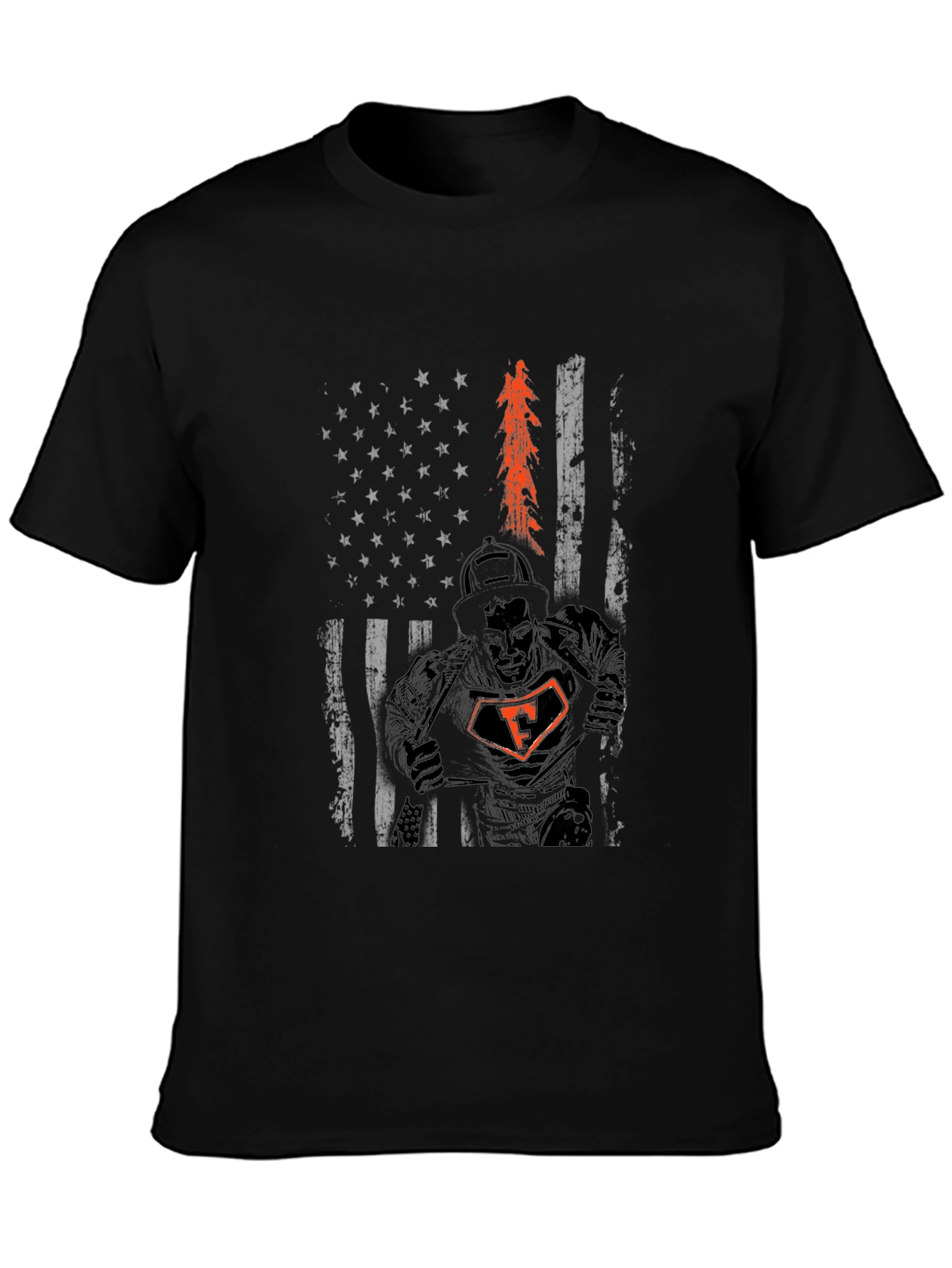 Firefighter American Flag T-Shirt