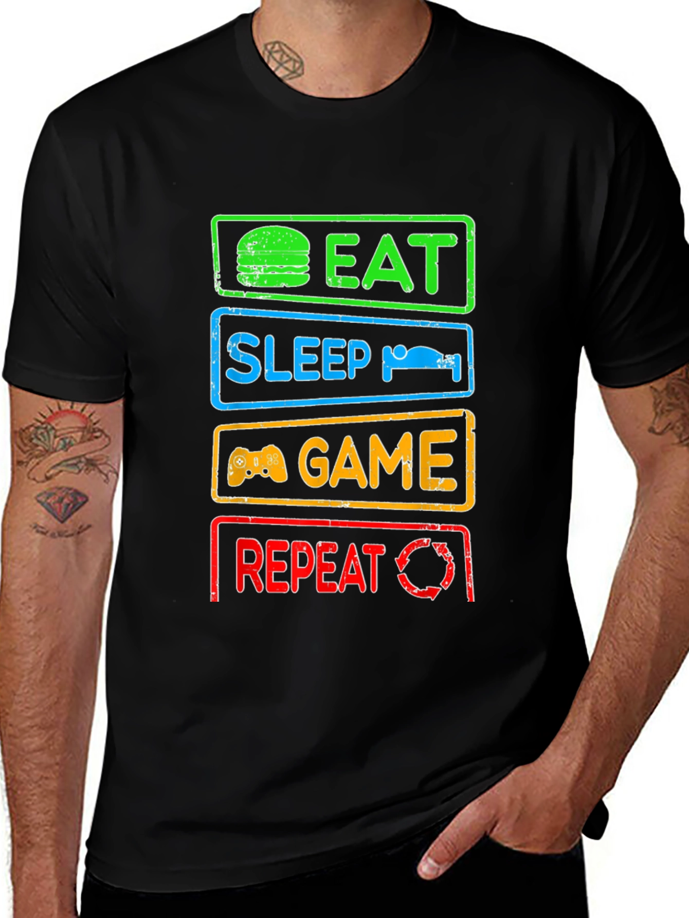 Eat Sleep Game Repeat Gamer T-Shirt