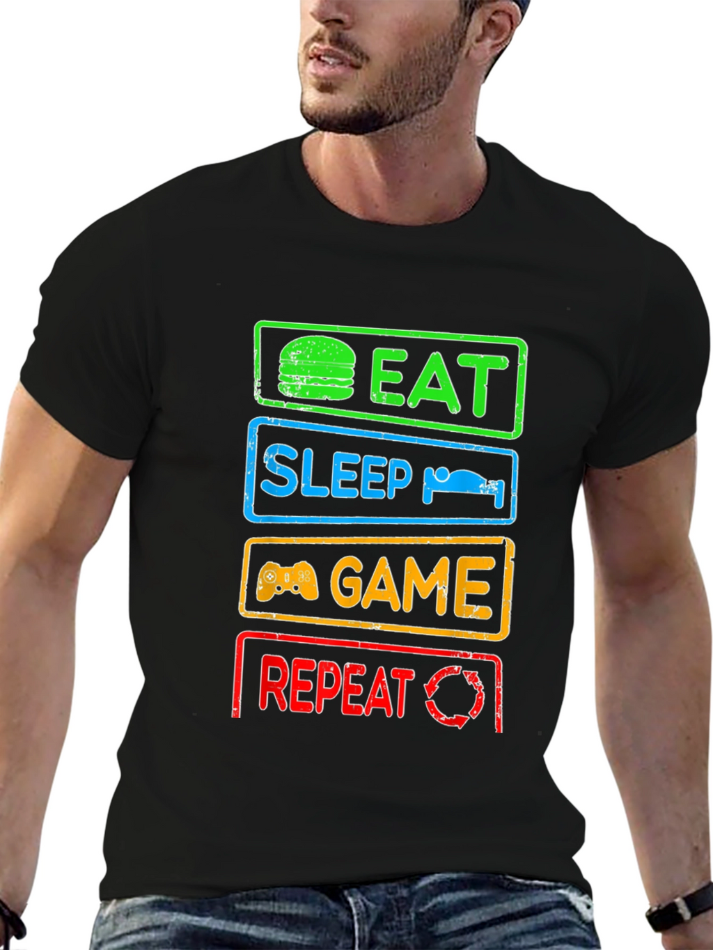 Eat Sleep Game Repeat Gamer T-Shirt