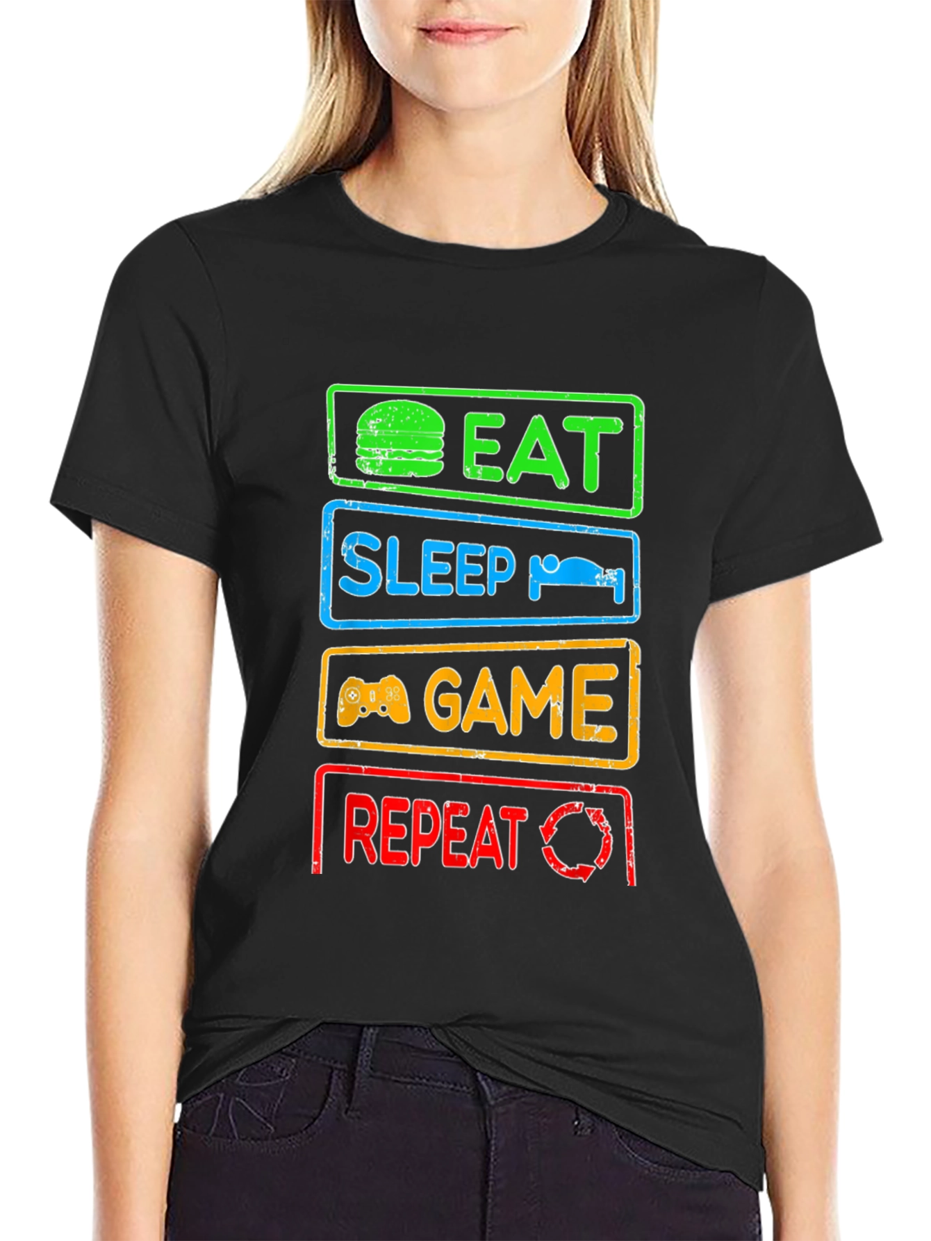 Eat Sleep Game Repeat Gamer T-Shirt