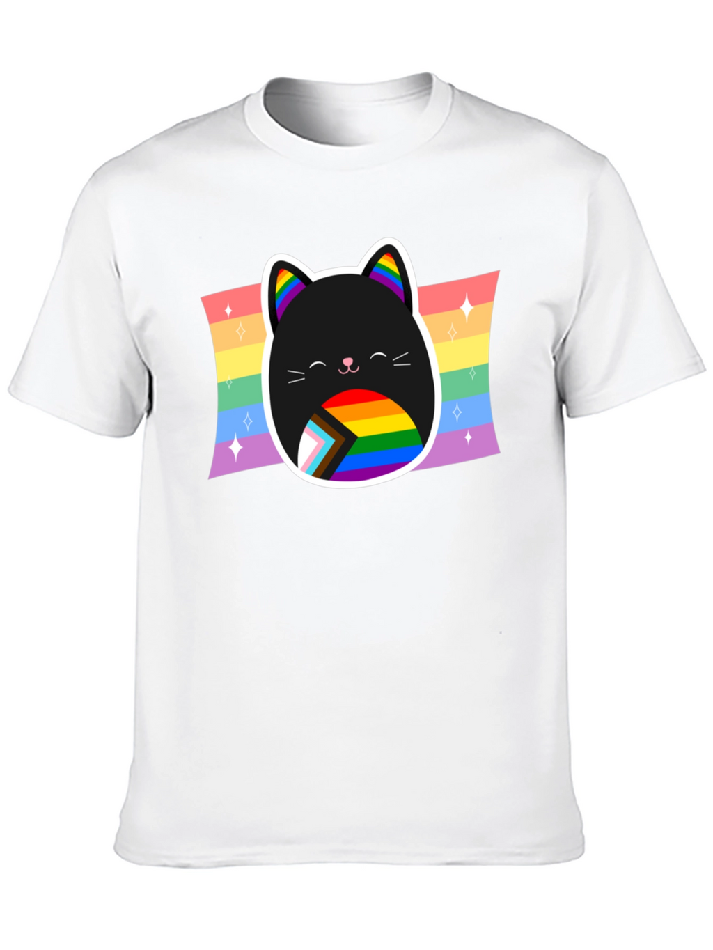 Pride Cat T-Shirt: Rainbow LGBTQ+ Support Tee