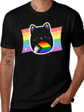 Pride Cat T-Shirt: Rainbow LGBTQ+ Support Tee