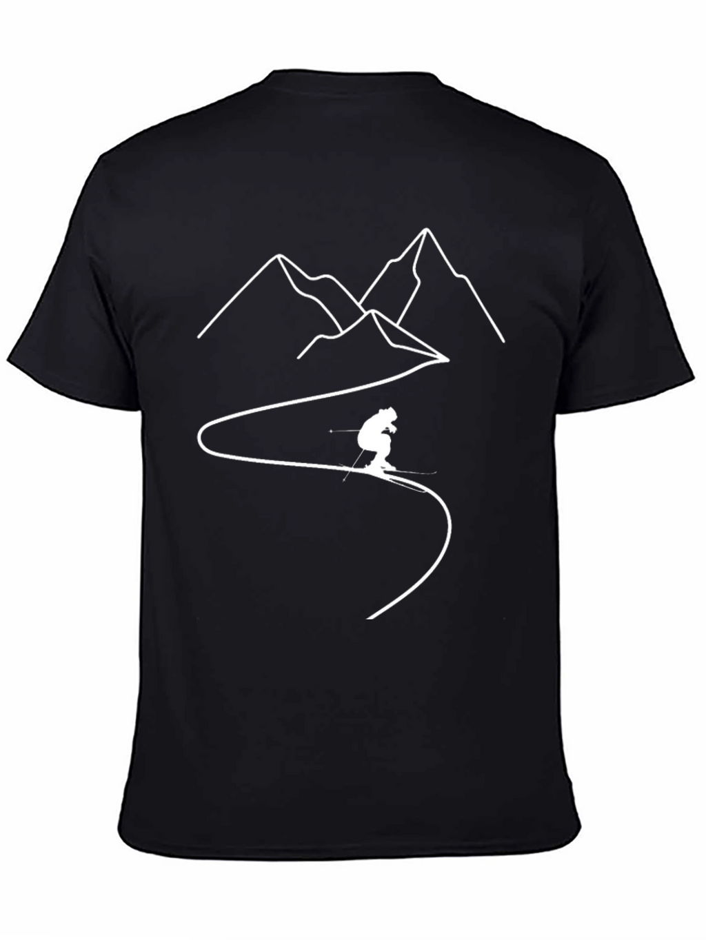Mountain Skier Graphic Tee - Black