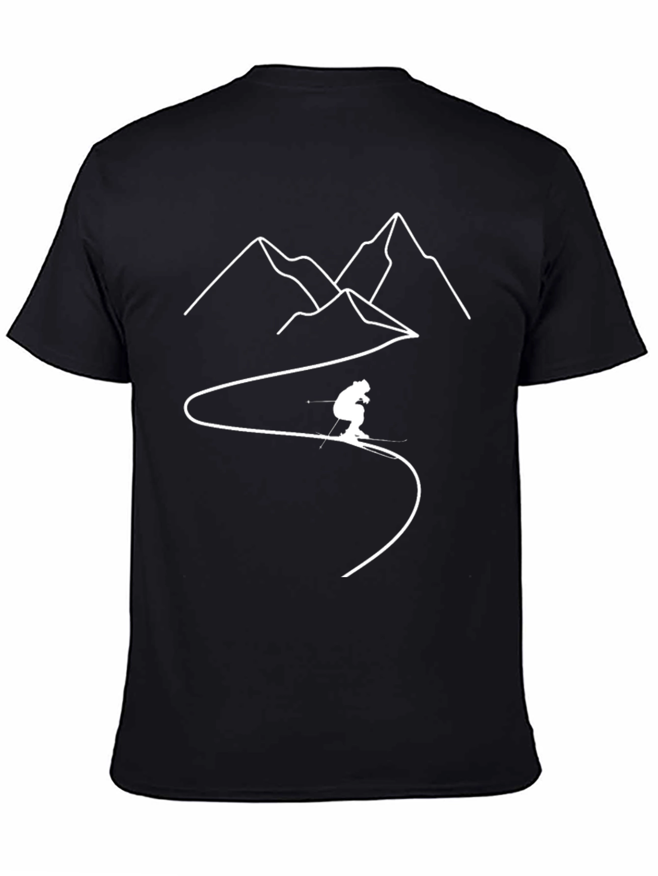 Mountain Skier Graphic Tee - Black