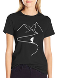 Mountain Skier Graphic Tee - Black