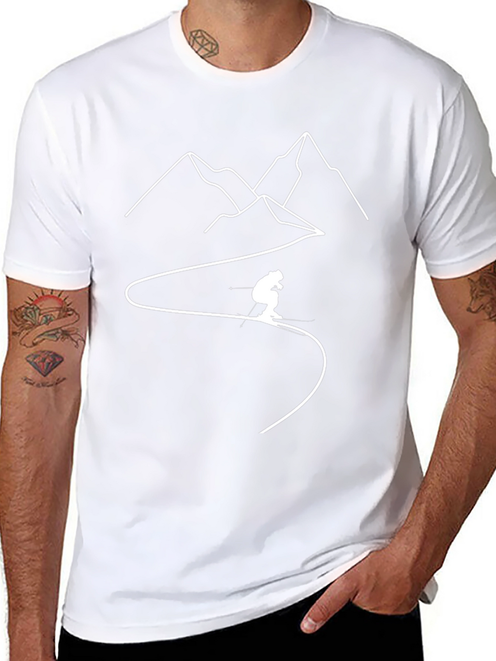 Mountain Skier Graphic Tee - Black