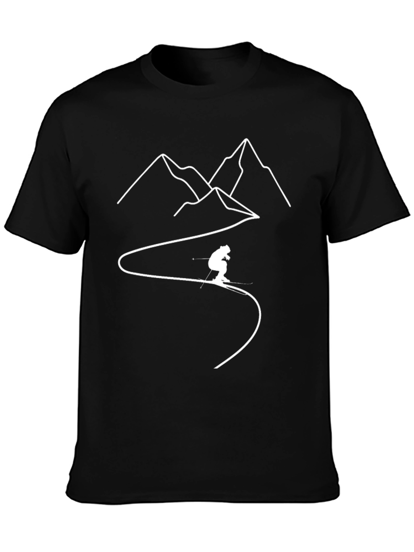 Mountain Skier Graphic Tee - Black