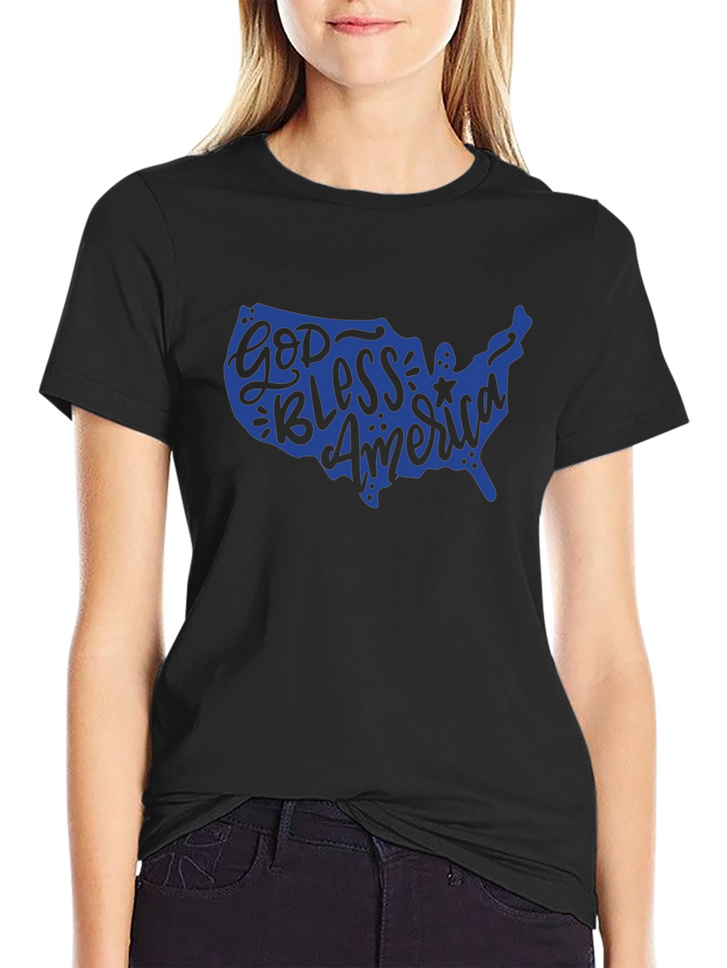 God Bless America USA Map Patriotic T-Shirt