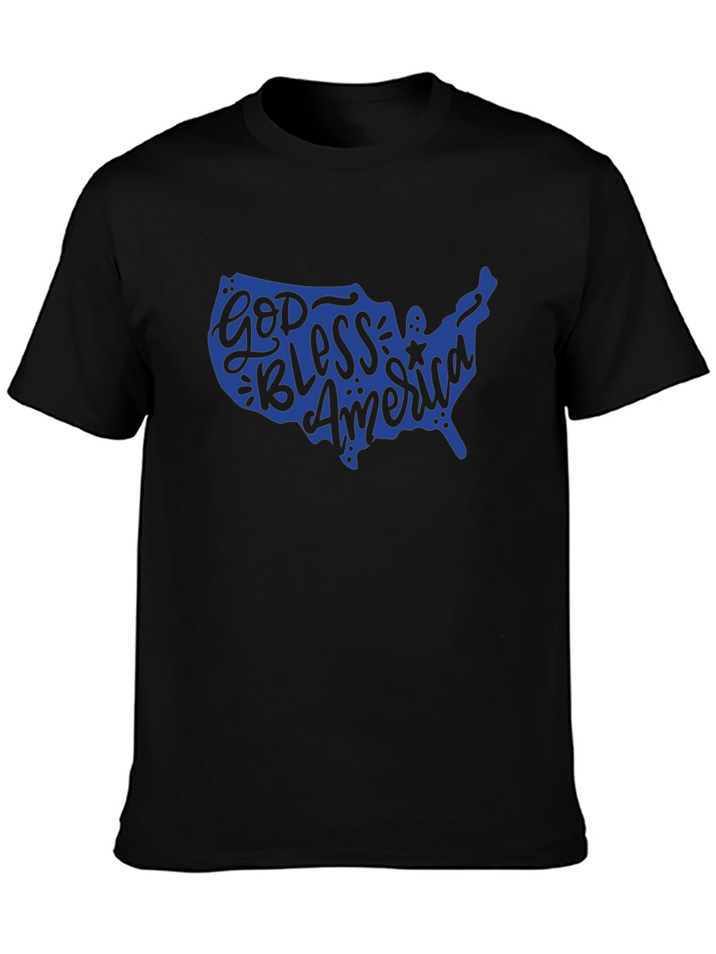 God Bless America USA Map Patriotic T-Shirt