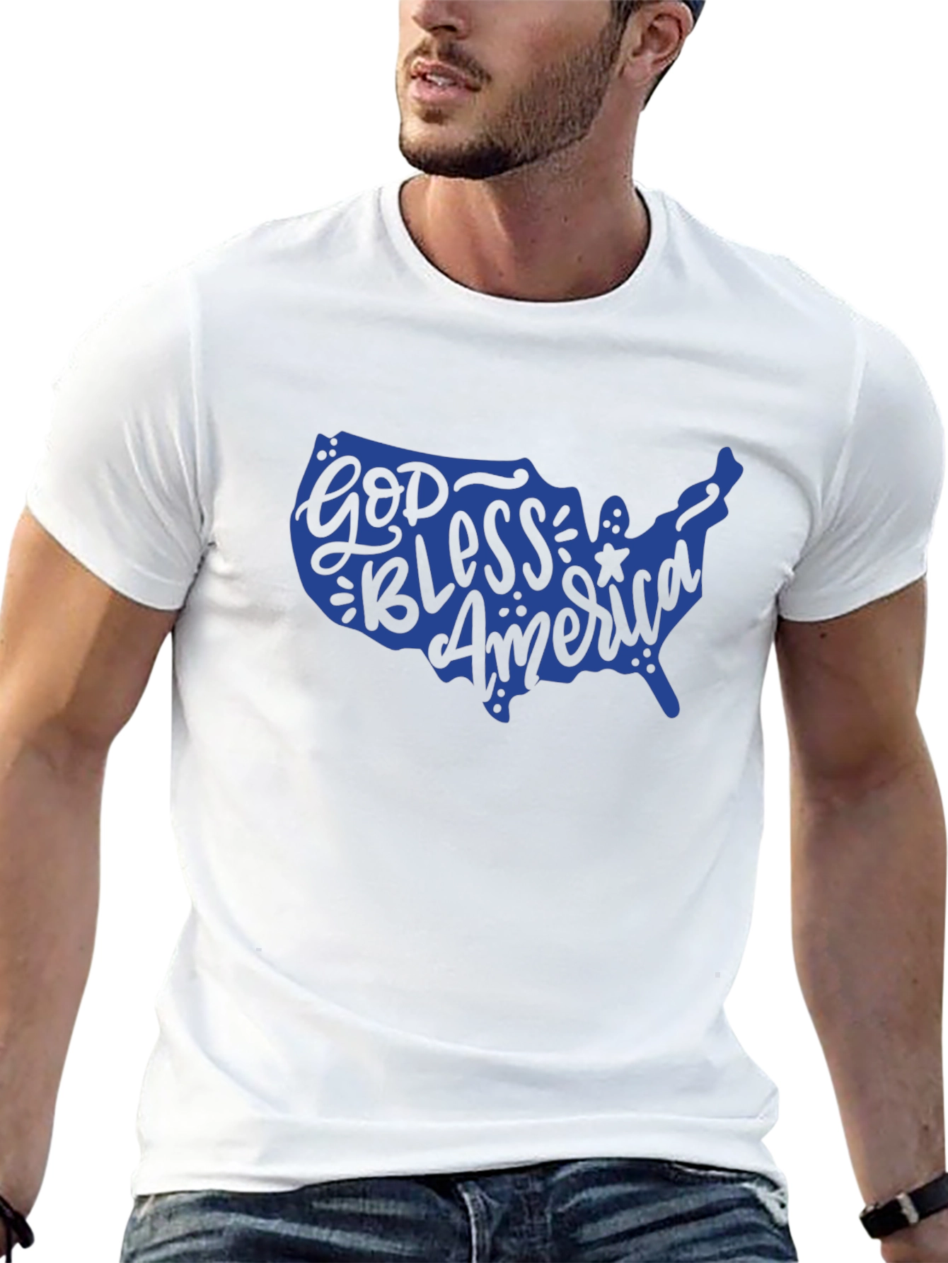 God Bless America USA Map Patriotic T-Shirt