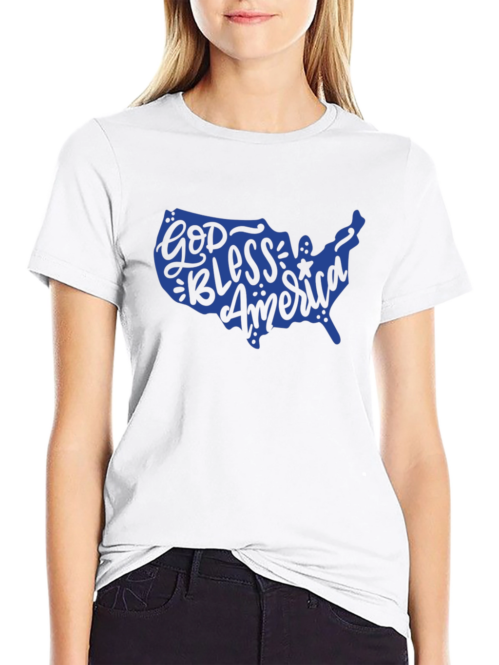 God Bless America USA Map Patriotic T-Shirt
