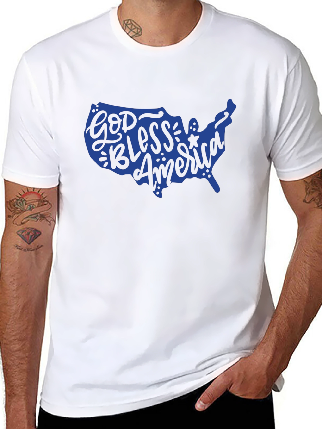 God Bless America USA Map Patriotic T-Shirt