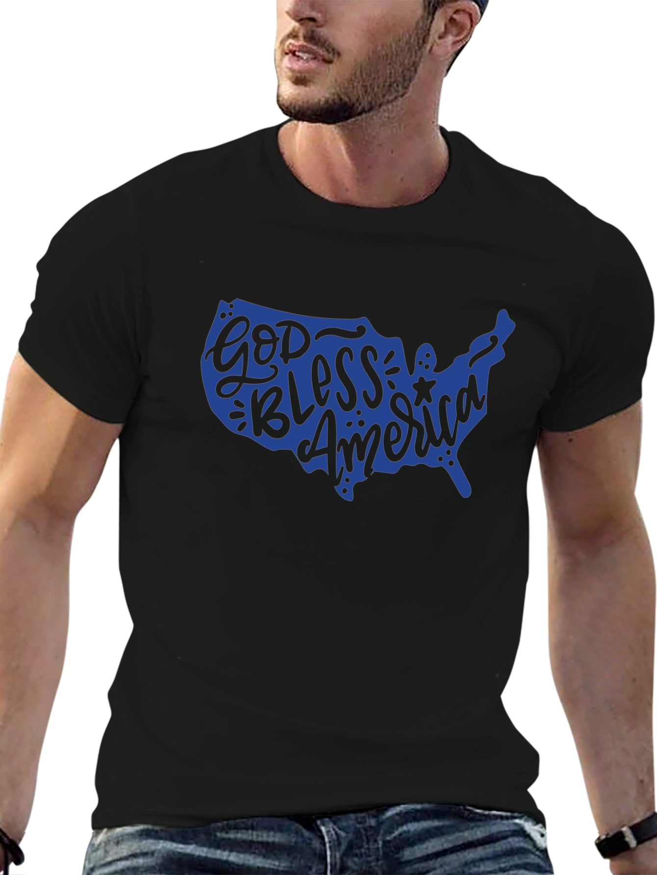 God Bless America USA Map Patriotic T-Shirt