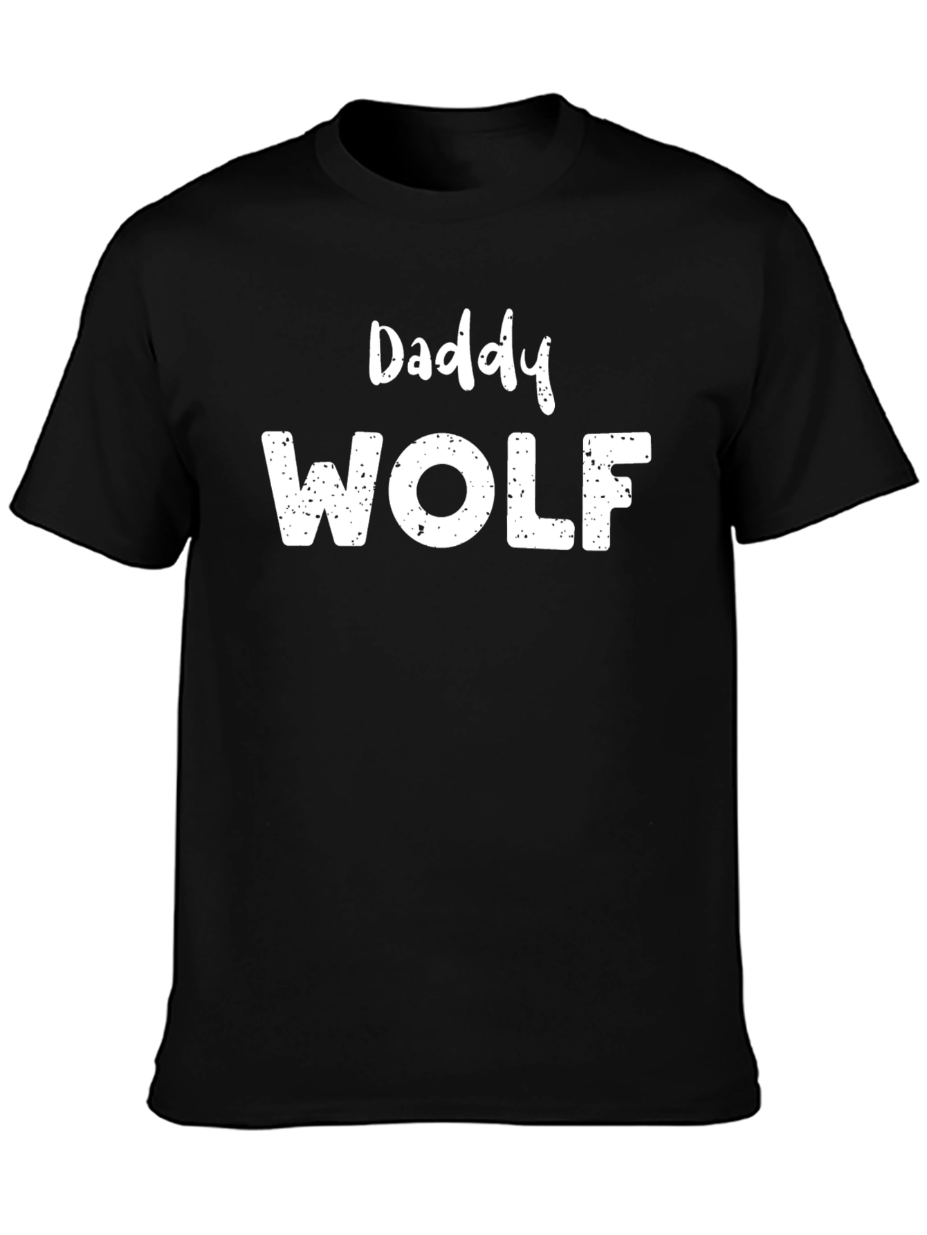 Daddy Wolf Graphic Print Tee - Black