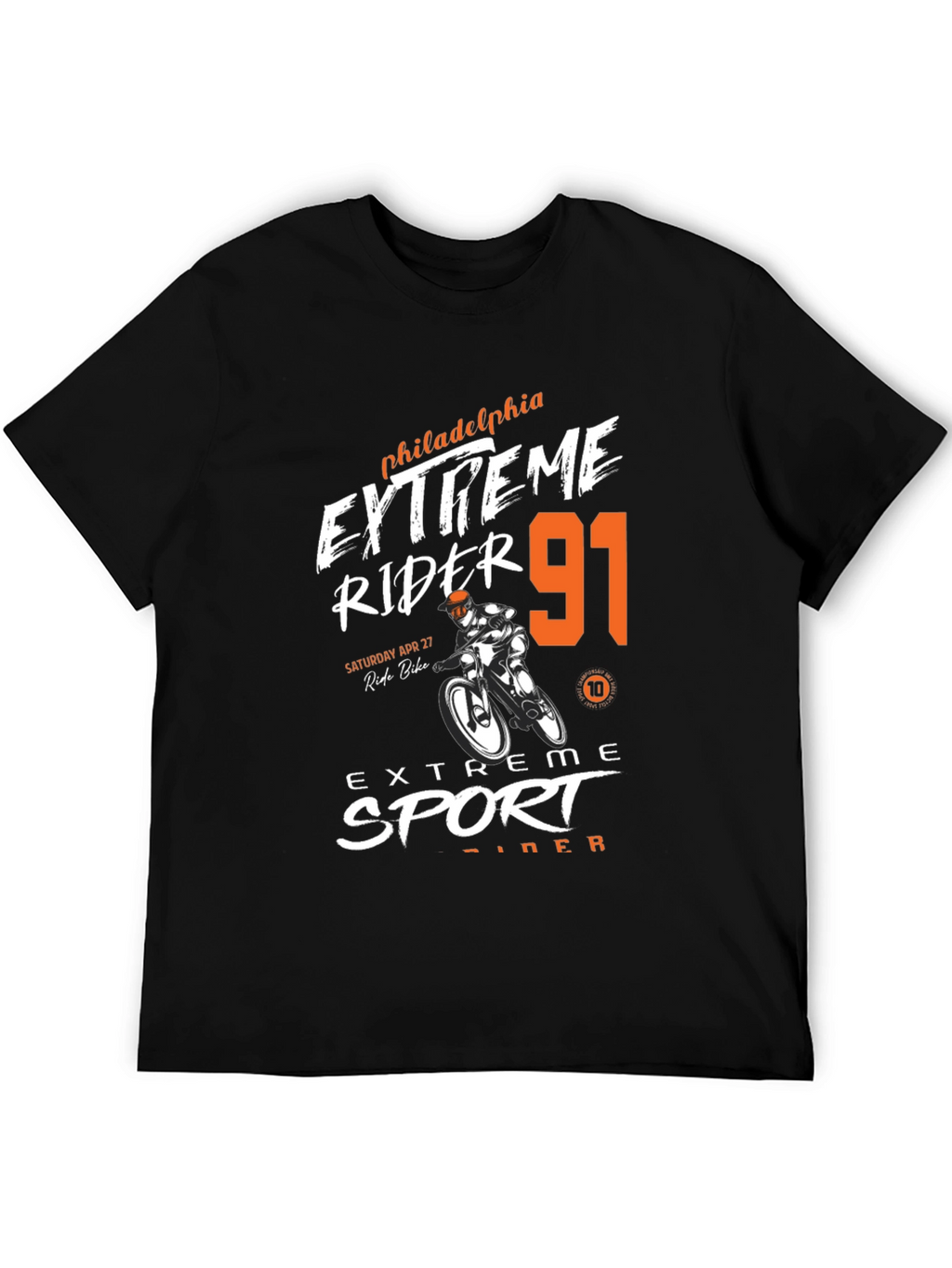 Extreme Rider 91 Black Graphic Tee