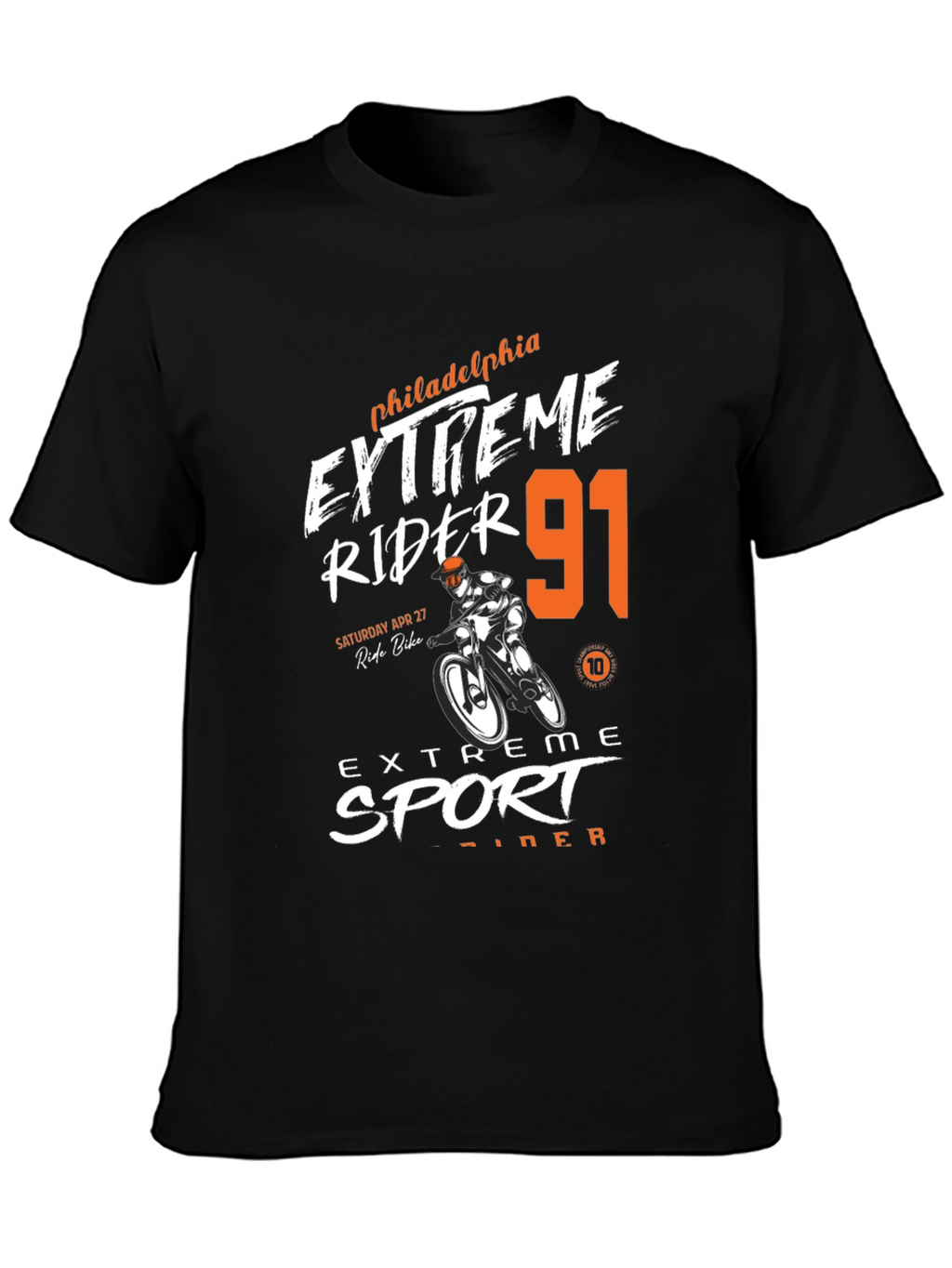 Extreme Rider 91 Black Graphic Tee