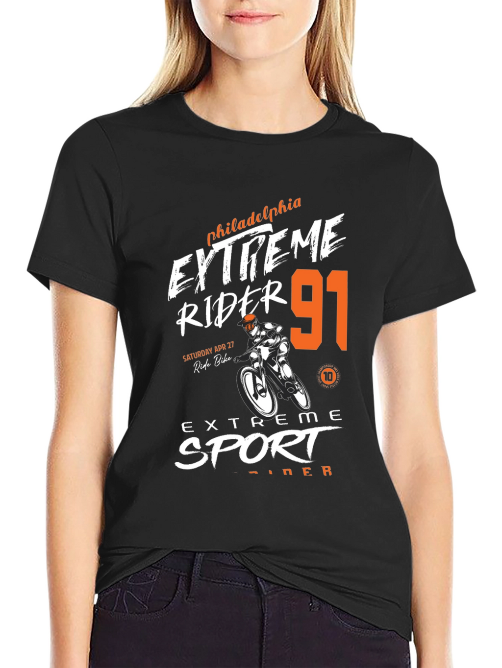 Extreme Rider 91 Black Graphic Tee