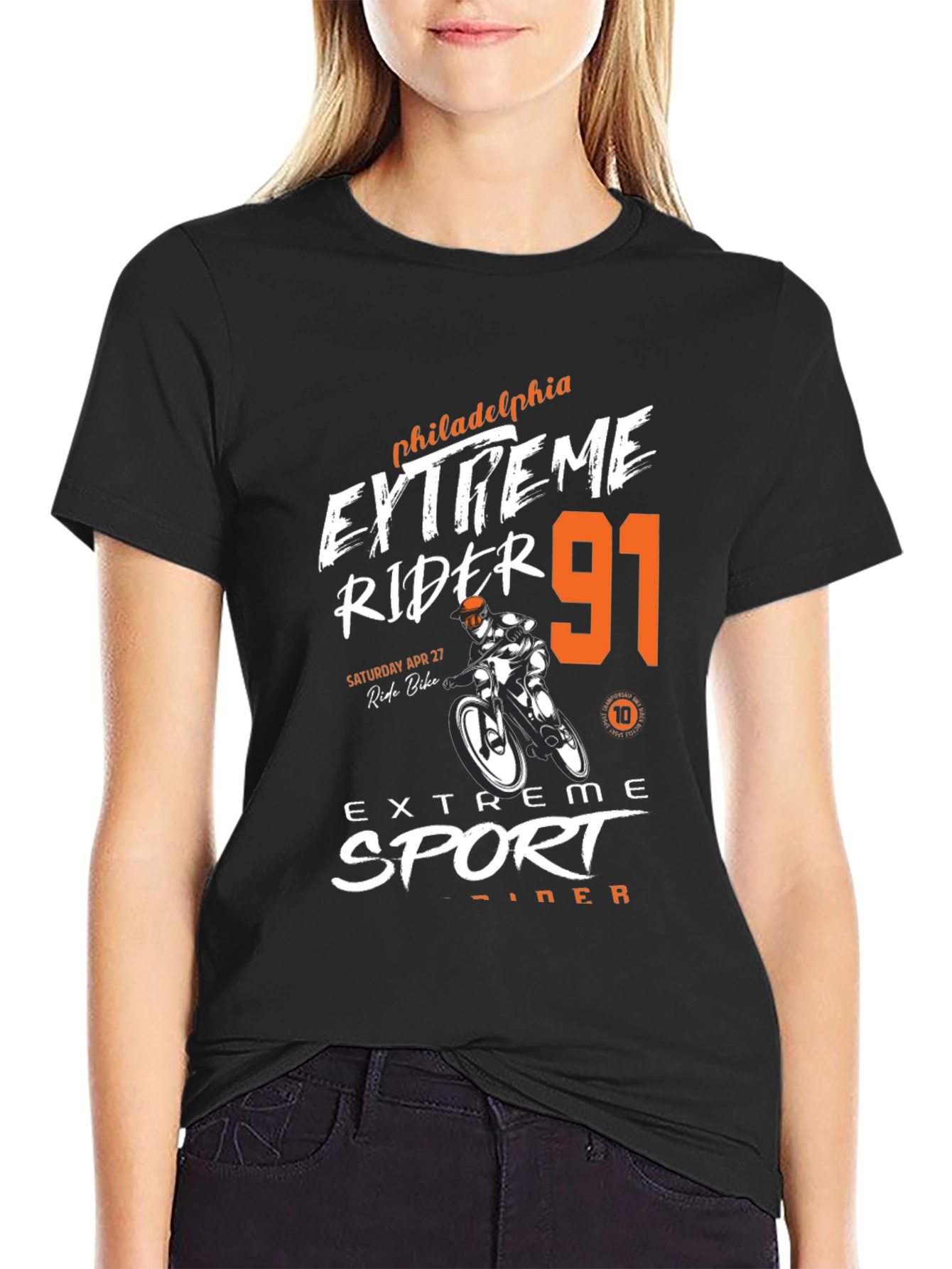 Extreme Rider 91 Black Graphic Tee